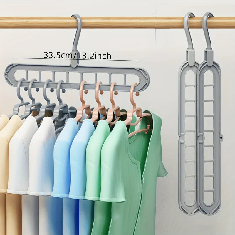 Foldable 9-Hole Clothes Hangers