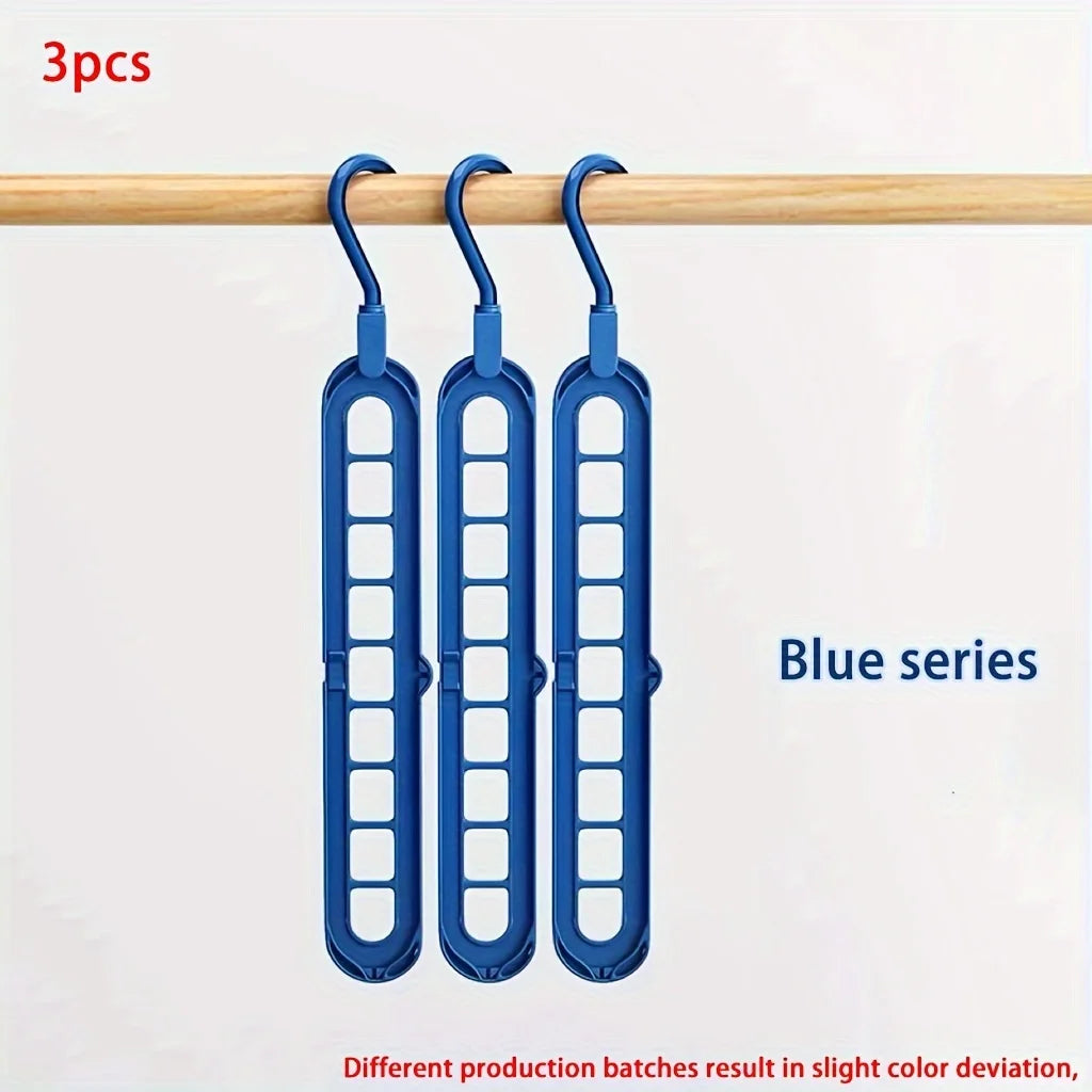 Foldable 9-Hole Clothes Hangers