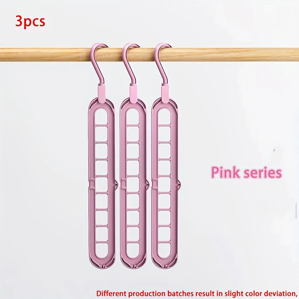 Foldable 9-Hole Clothes Hangers