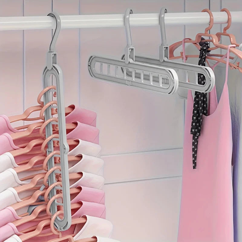 Foldable 9-Hole Clothes Hangers