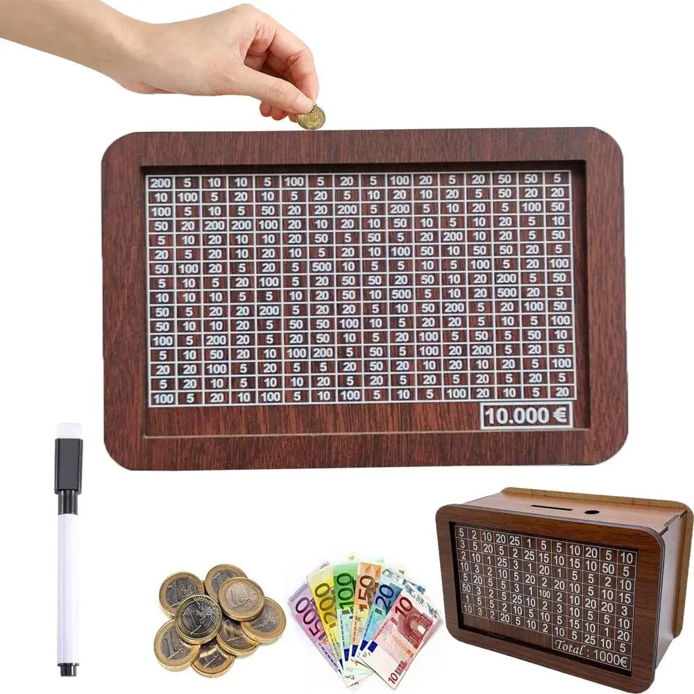 Wooden Saving Goal Money Box