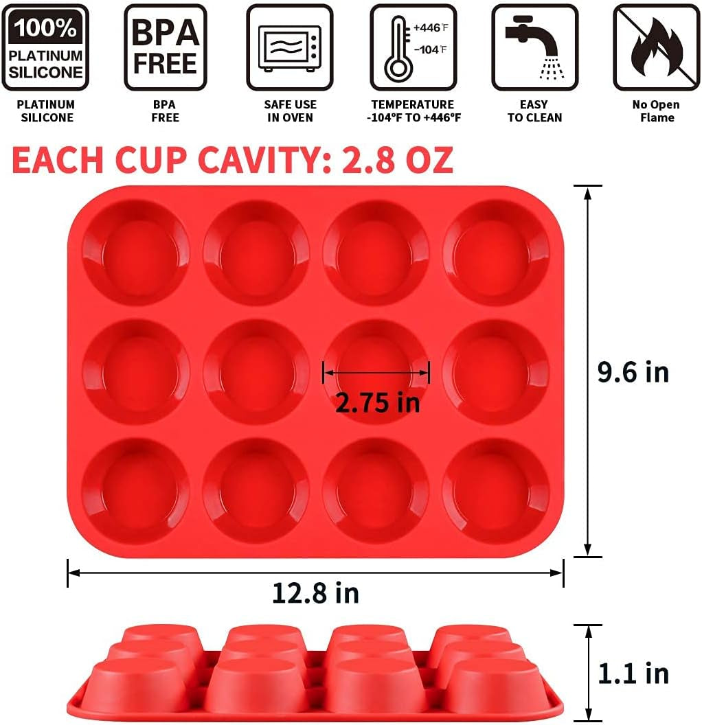 Silicone Muffin Pan – 12 Cup