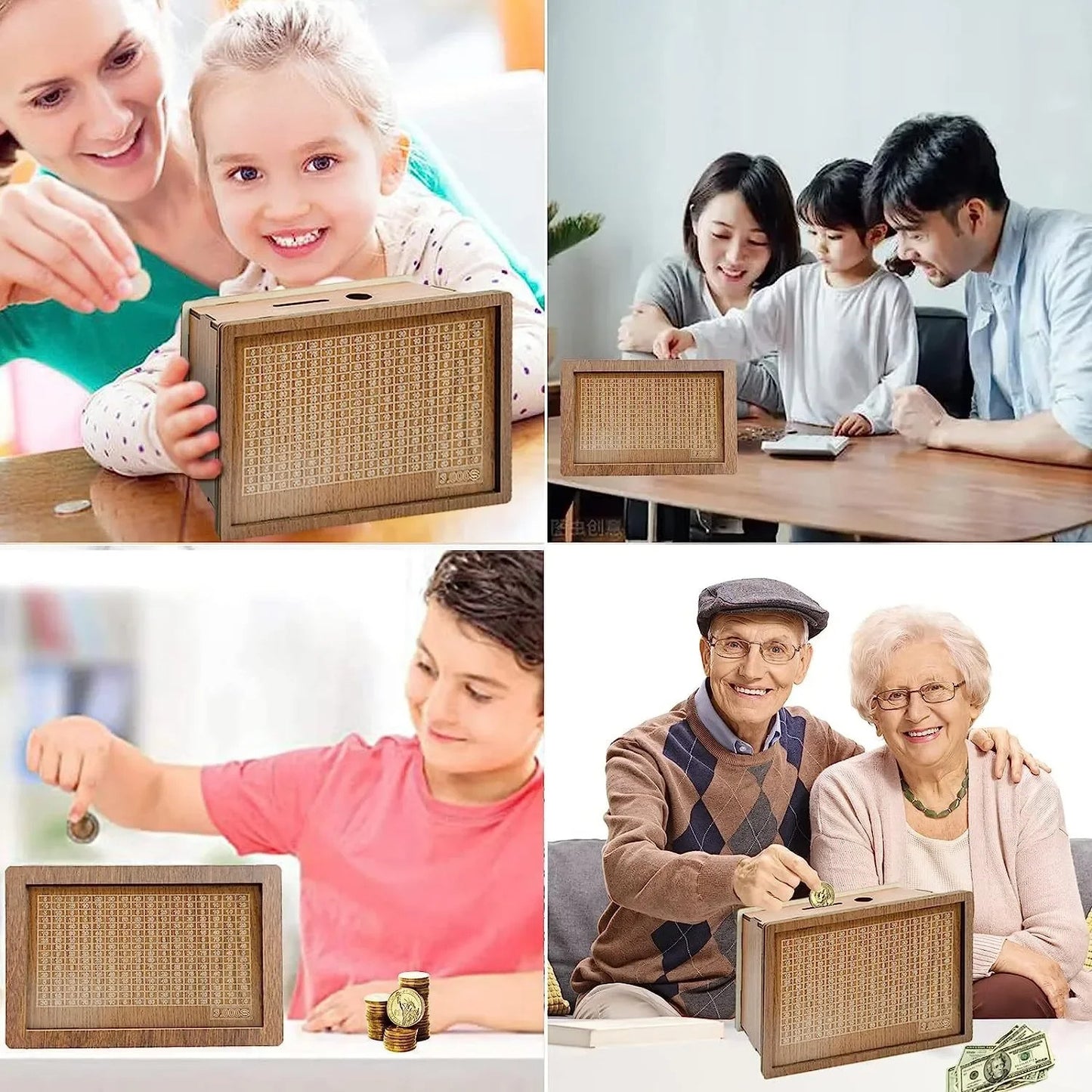 Wooden Saving Goal Money Box