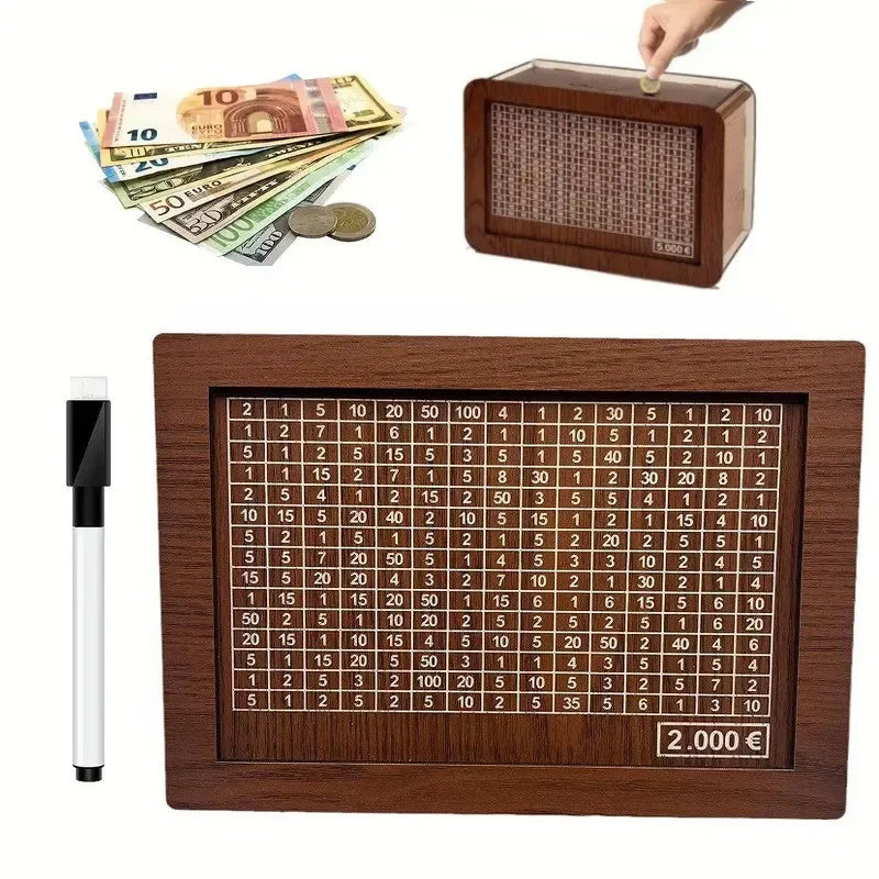 Wooden Saving Goal Money Box