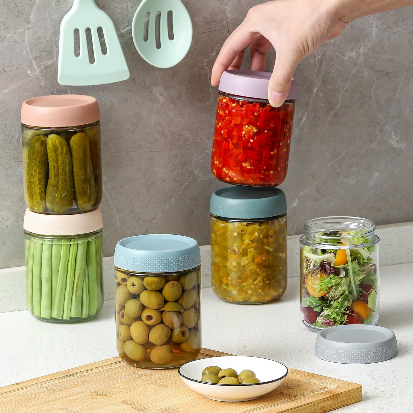 Glass Oats Containers – 16oz, 6 Pack