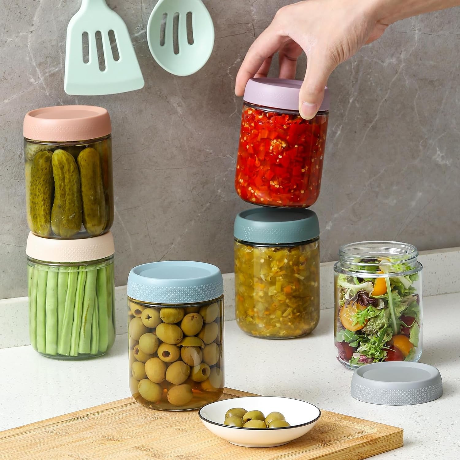 Glass Oats Containers – 16oz, 6 Pack