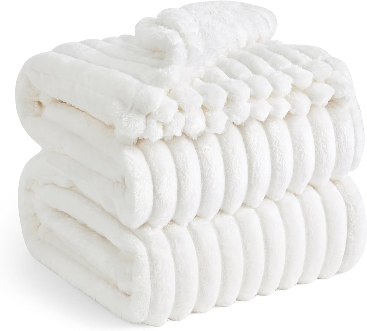 Gentlesoft White Fleece Throw Blanket