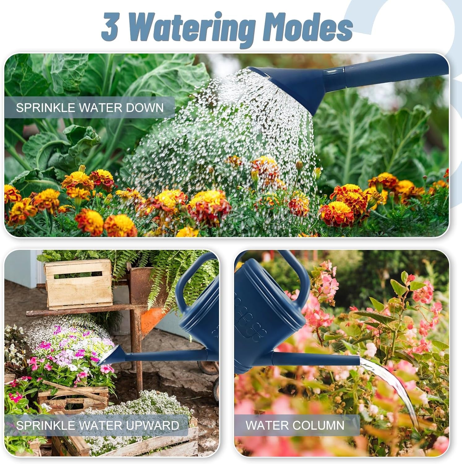 2 Gallon Outdoor Watering Can with Long Spout