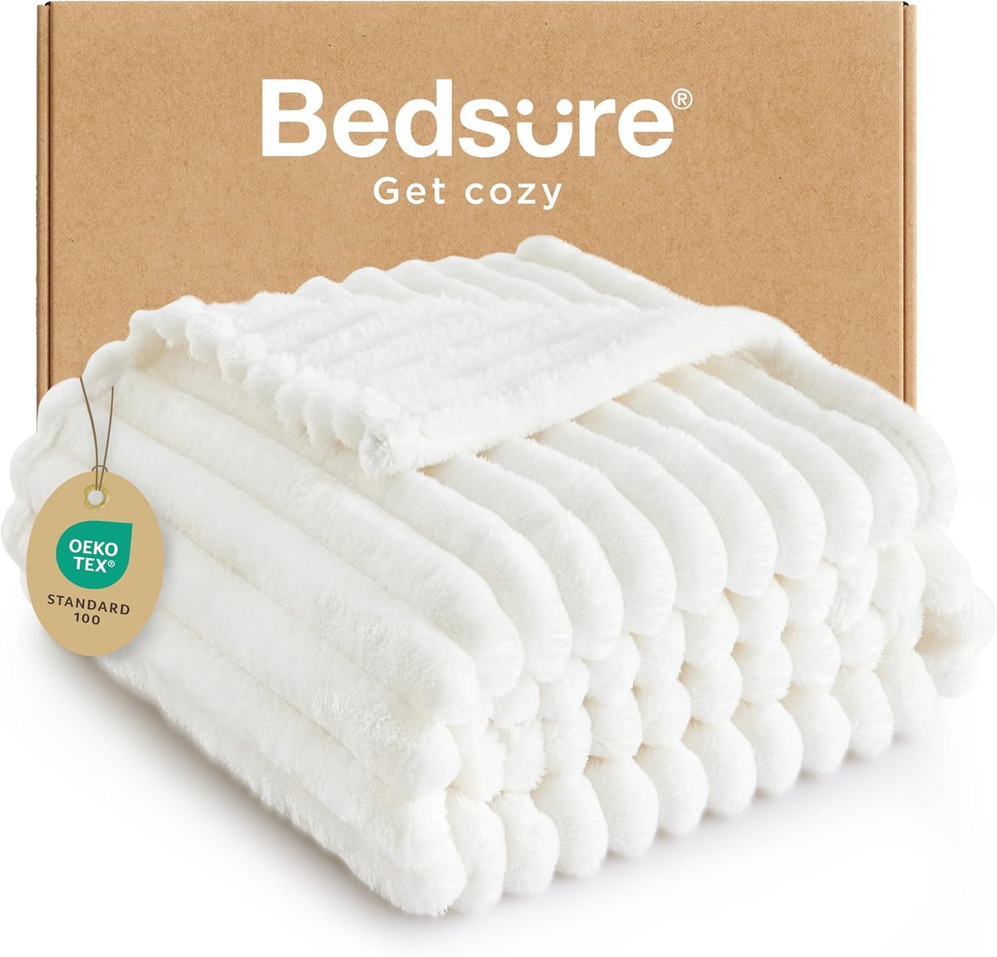 Gentlesoft White Fleece Throw Blanket