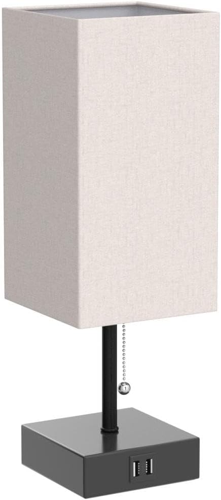 Bedside Table Lamp with USB Ports
