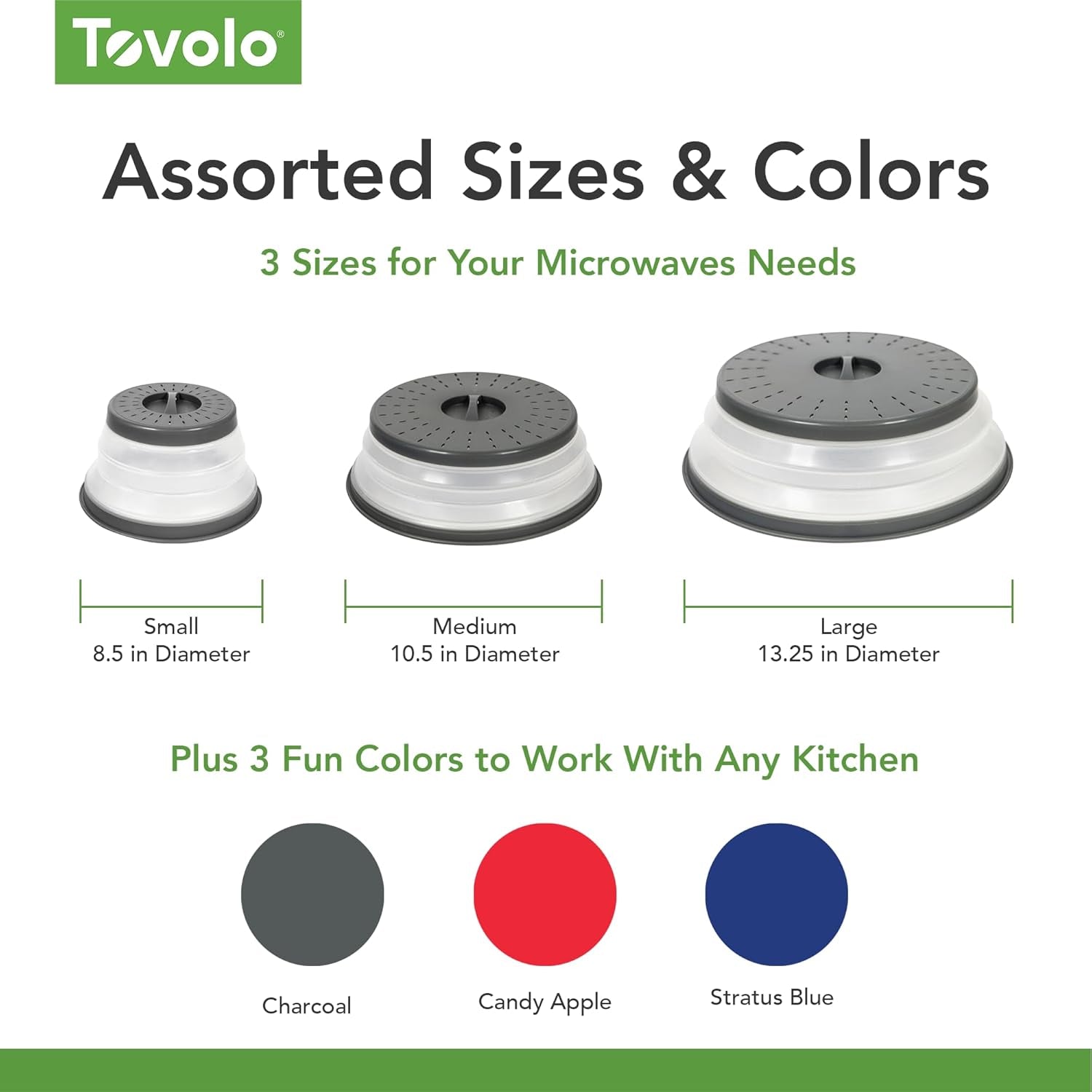Silicone Microwave Splatter Covers – 3 Pack