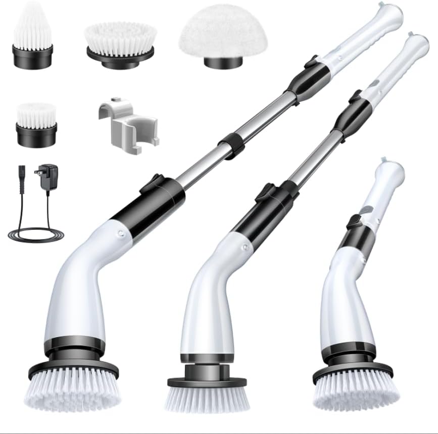 Electric Spin Scrubber with Dual Speed & 6 Heads