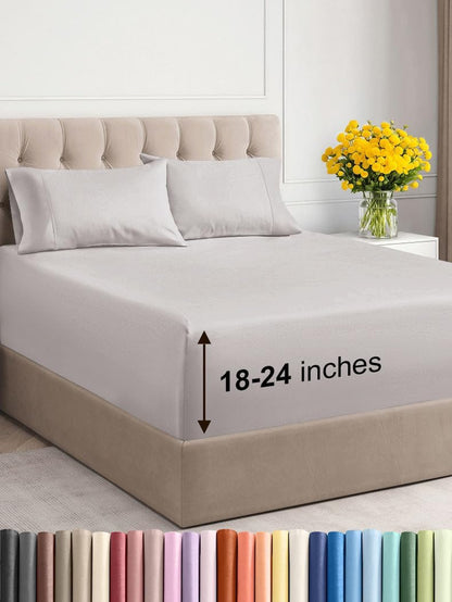 Premium 6-Piece King Sheet Set – Extra Deep Pockets, Cooling Comfort & Wrinkle-Free Softness