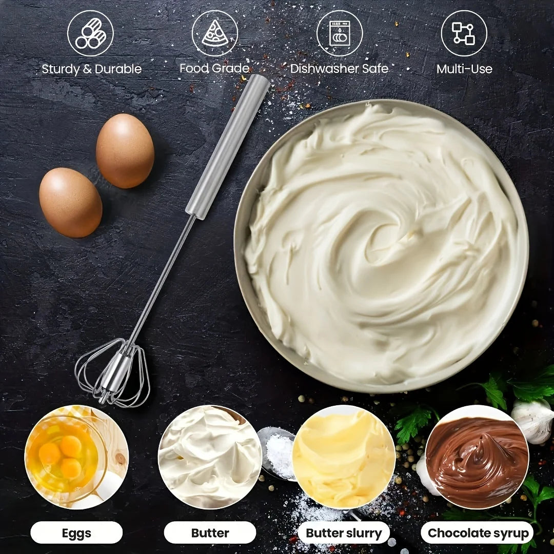 Semi-Automatic Stainless Steel Egg Beater
