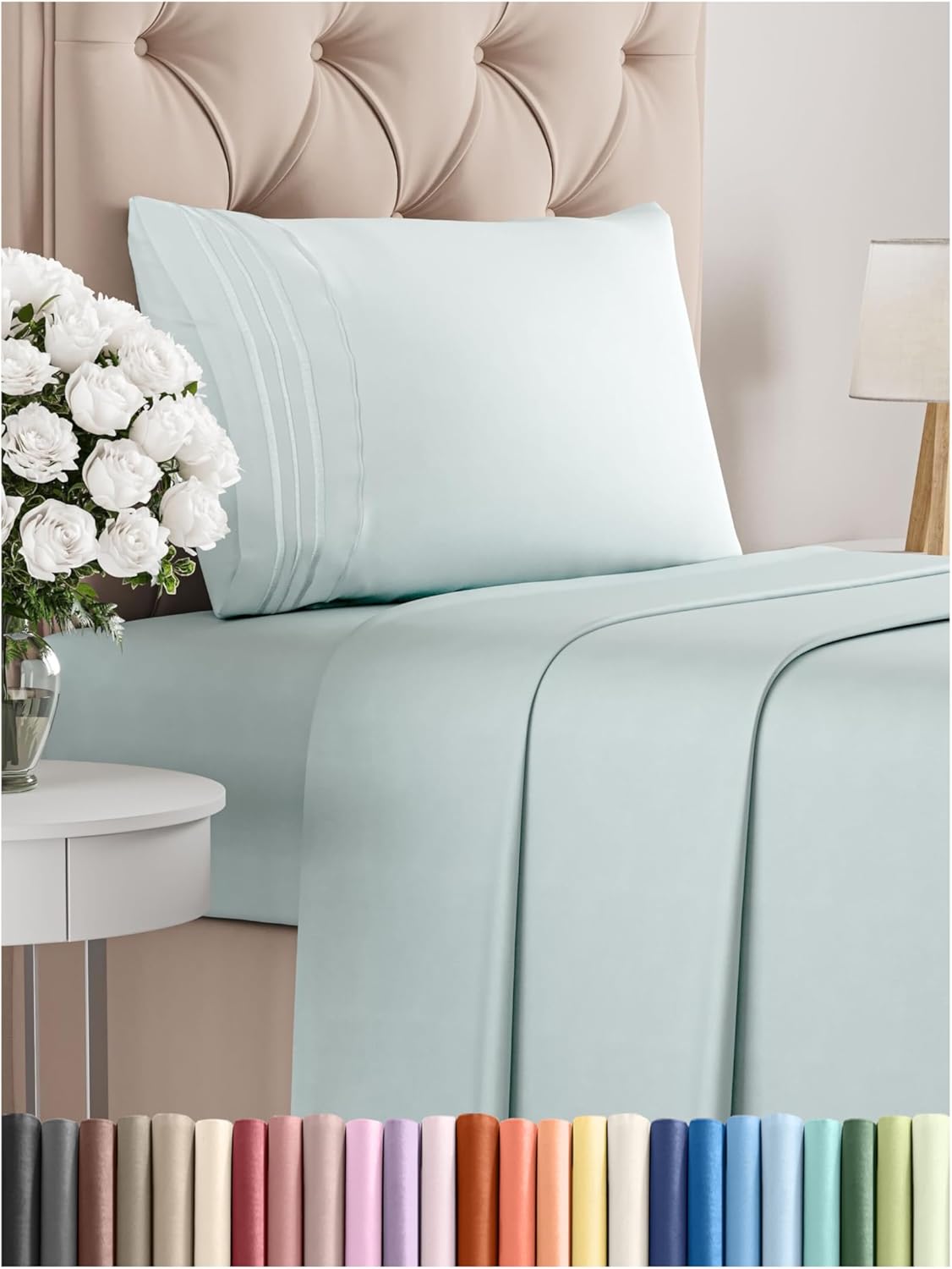 Premium Full Size 4-Piece Sheet Set – Ultra-Soft, Cooling & Wrinkle-Free Bedding with Deep Pockets