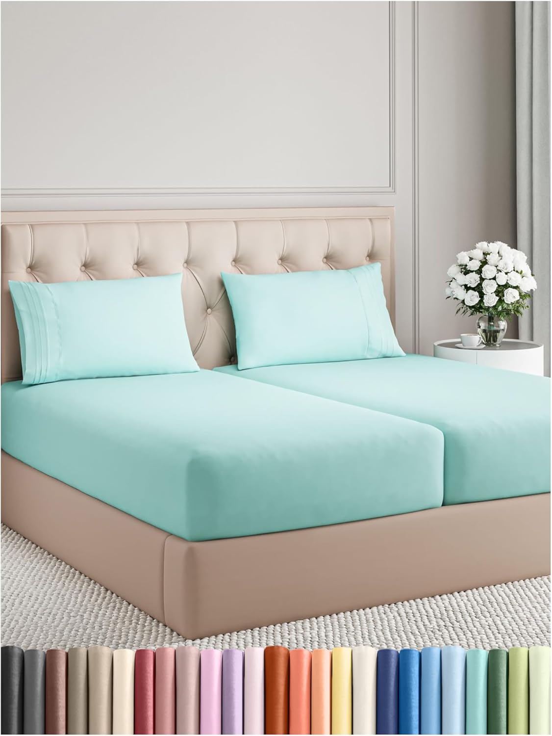 Premium Full Size 4-Piece Sheet Set – Ultra-Soft, Cooling & Wrinkle-Free Bedding with Deep Pockets