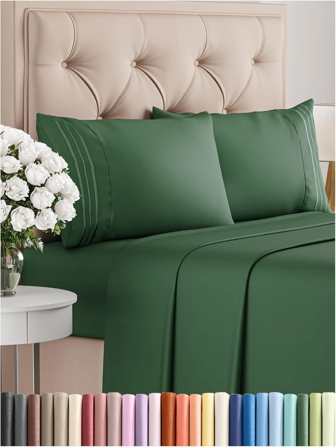 Premium Full Size 4-Piece Sheet Set – Ultra-Soft, Cooling & Wrinkle-Free Bedding with Deep Pockets