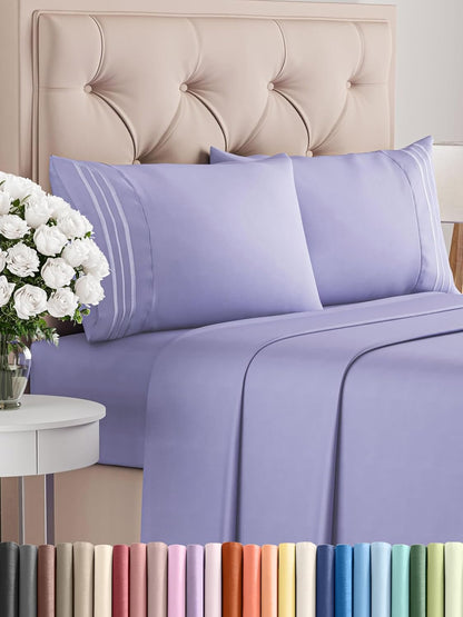 Premium Full Size 4-Piece Sheet Set – Ultra-Soft, Cooling & Wrinkle-Free Bedding with Deep Pockets