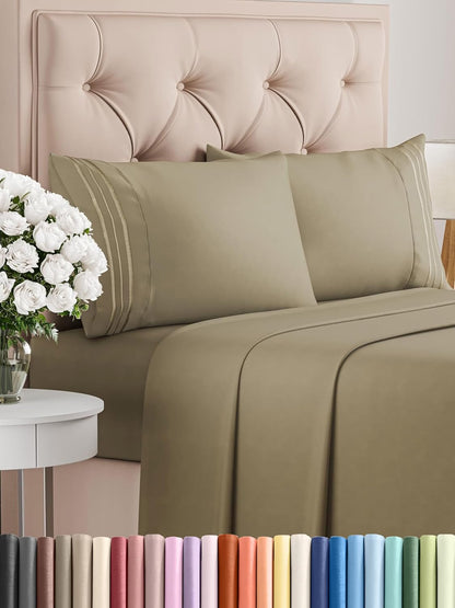 Premium Full Size 4-Piece Sheet Set – Ultra-Soft, Cooling & Wrinkle-Free Bedding with Deep Pockets