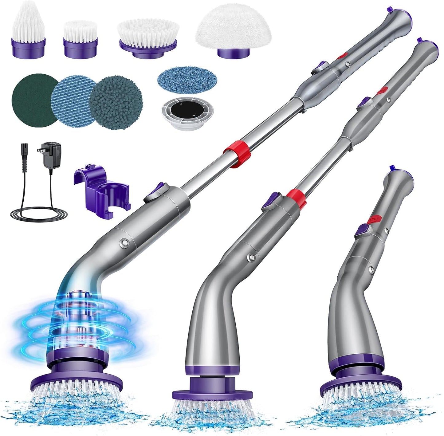 Electric Spin Scrubber with Dual Speed & 6 Heads