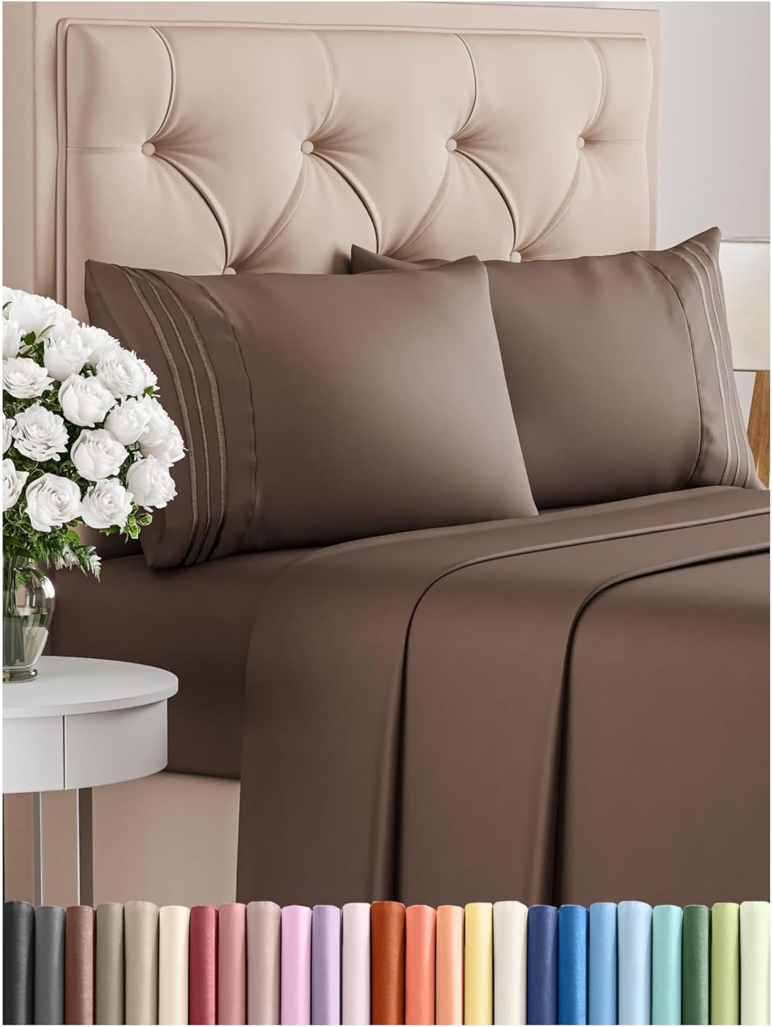 Premium Full Size 4-Piece Sheet Set – Ultra-Soft, Cooling & Wrinkle-Free Bedding with Deep Pockets