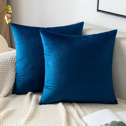 2 Premium Velvet Pillow Covers – Soft & Stylish Cushion Cases for Sofa, Bed & Car