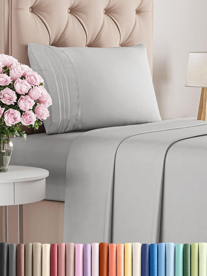 Premium Full Size 4-Piece Sheet Set – Ultra-Soft, Cooling & Wrinkle-Free Bedding with Deep Pockets