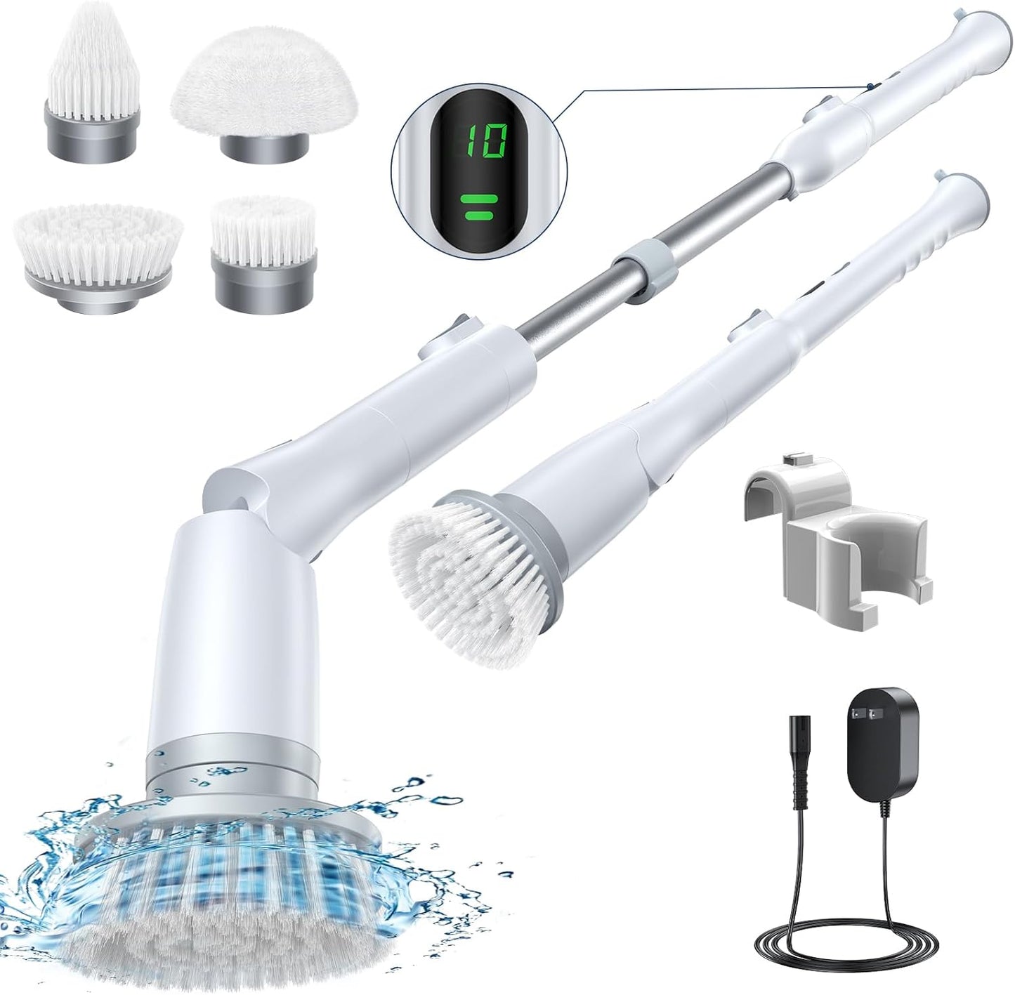 Electric Spin Scrubber with Dual Speed & 6 Heads