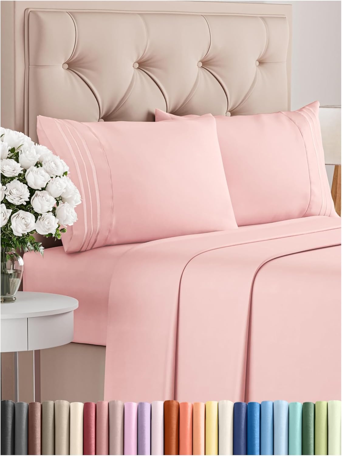 Premium Full Size 4-Piece Sheet Set – Ultra-Soft, Cooling & Wrinkle-Free Bedding with Deep Pockets
