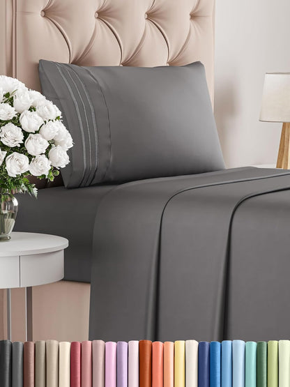 Premium Full Size 4-Piece Sheet Set – Ultra-Soft, Cooling & Wrinkle-Free Bedding with Deep Pockets