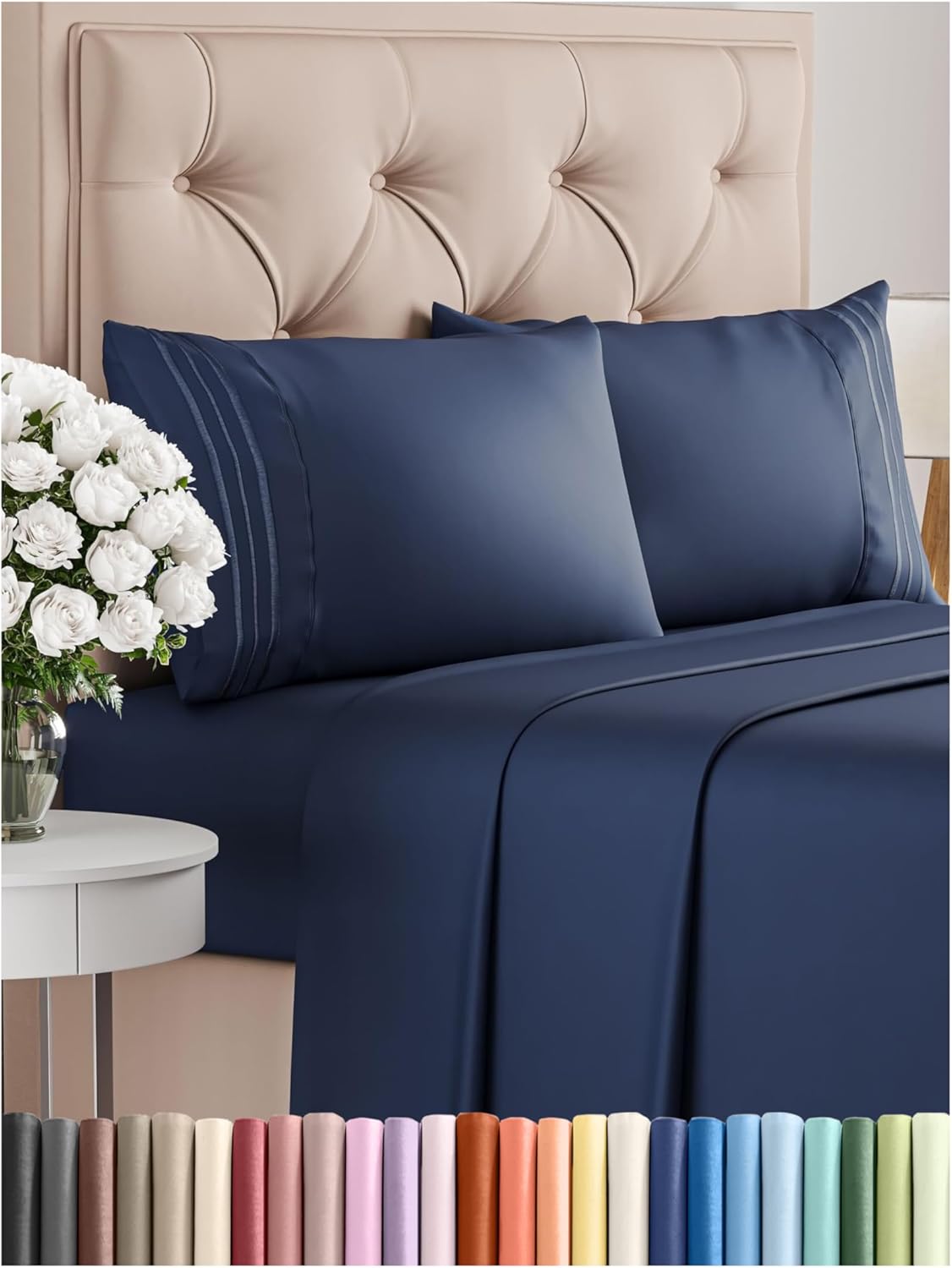 Premium Full Size 4-Piece Sheet Set – Ultra-Soft, Cooling & Wrinkle-Free Bedding with Deep Pockets