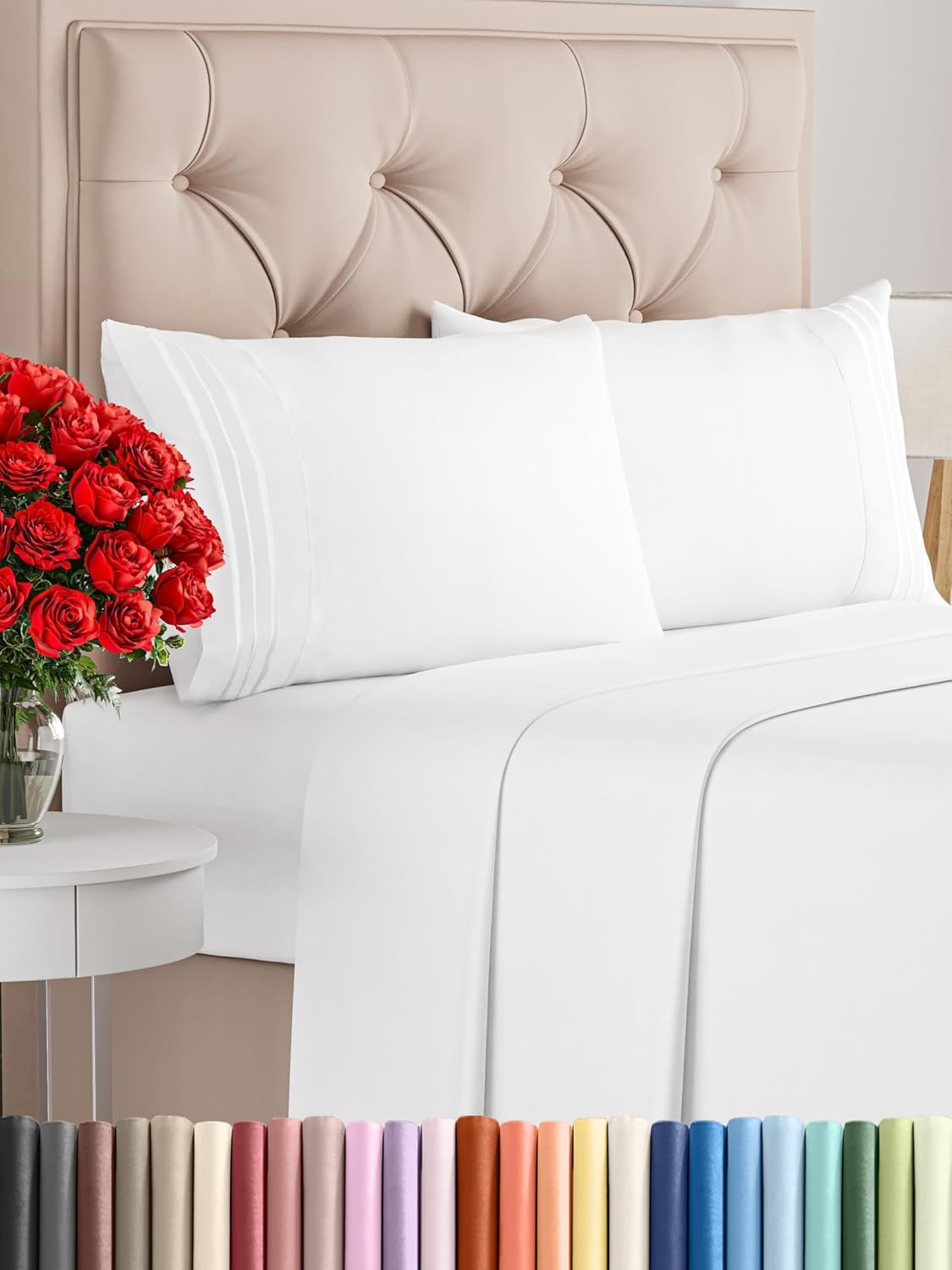 Premium Full Size 4-Piece Sheet Set – Ultra-Soft, Cooling & Wrinkle-Free Bedding with Deep Pockets