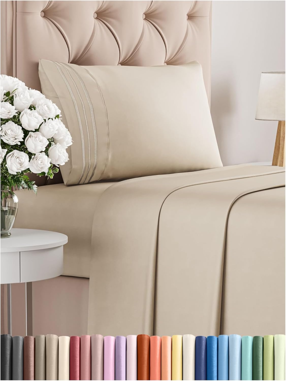 Premium Full Size 4-Piece Sheet Set – Ultra-Soft, Cooling & Wrinkle-Free Bedding with Deep Pockets
