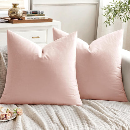 2 Premium Velvet Pillow Covers – Soft & Stylish Cushion Cases for Sofa, Bed & Car