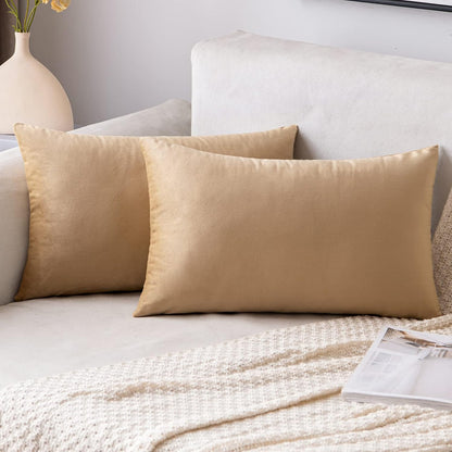 2 Premium Velvet Pillow Covers – Soft & Stylish Cushion Cases for Sofa, Bed & Car