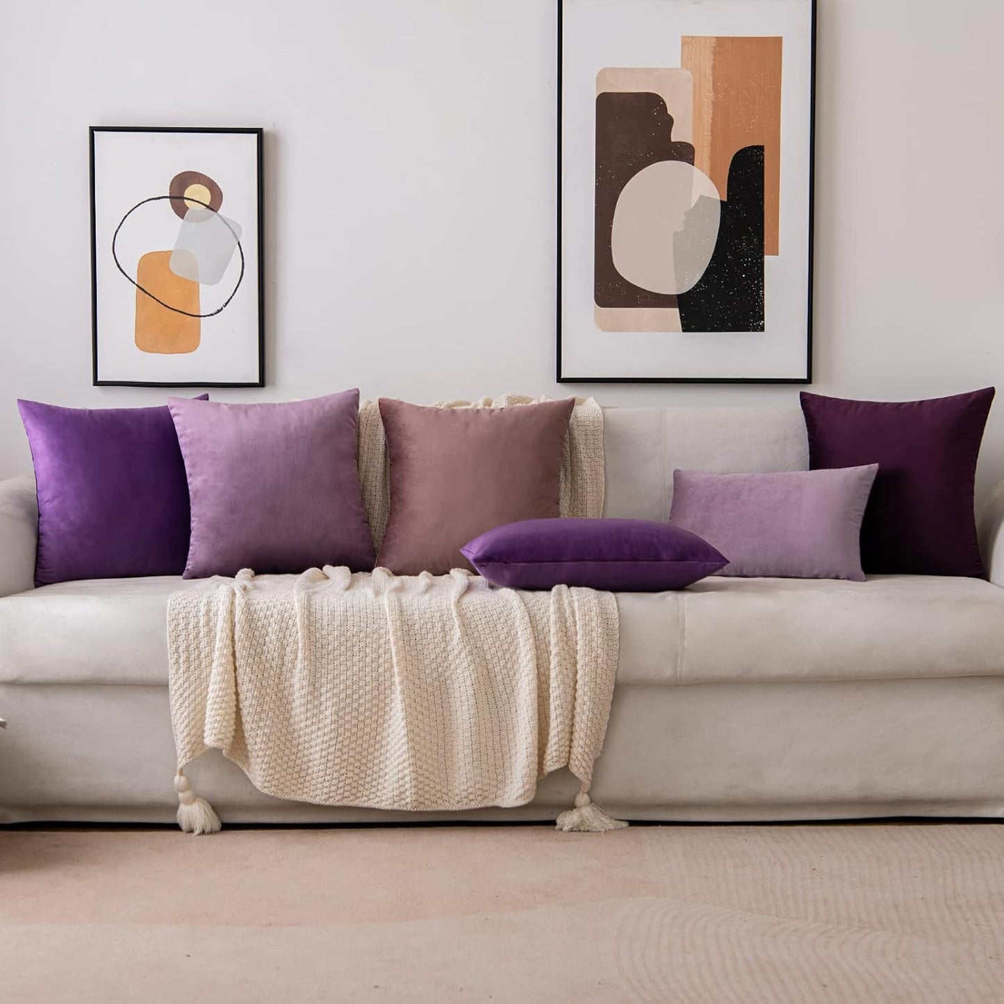 2 Premium Velvet Pillow Covers – Soft & Stylish Cushion Cases for Sofa, Bed & Car