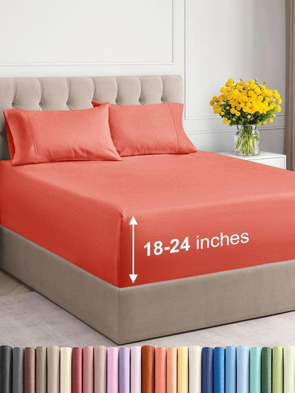 Premium 6-Piece King Sheet Set – Extra Deep Pockets, Cooling Comfort & Wrinkle-Free Softness