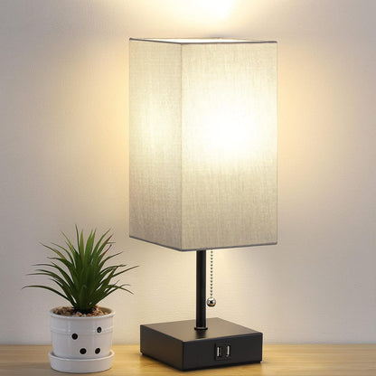 Bedside Table Lamp with USB Ports