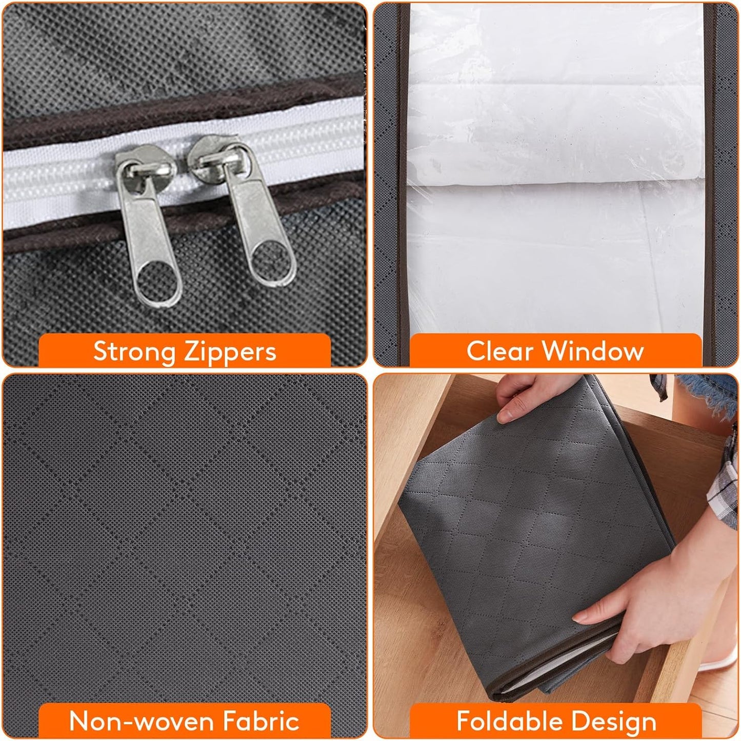 Foldable Clothes Storage Bags with Clear Window 