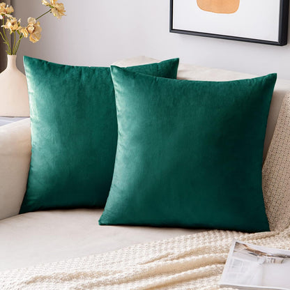 2 Premium Velvet Pillow Covers – Soft & Stylish Cushion Cases for Sofa, Bed & Car