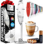 Powerful Milk Frother Wand with 2 Duracell Batteries - Ultra Fast Handheld Drink Mixer - Electric Whisk Foam Maker for Coffee, Lattes, Cappuccino, Matcha, Hot Chocolate & Creamer - Black