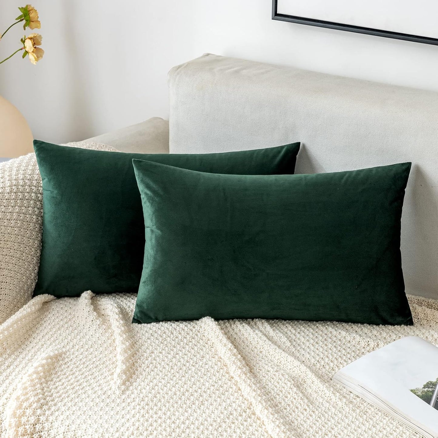 2 Premium Velvet Pillow Covers – Soft & Stylish Cushion Cases for Sofa, Bed & Car