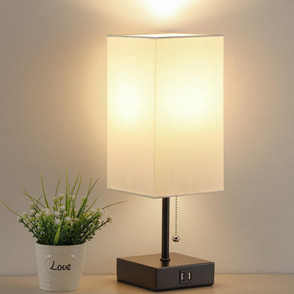 Bedside Table Lamp with USB Ports
