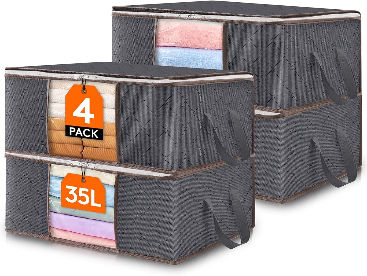 Foldable Clothes Storage Bags with Clear Window 