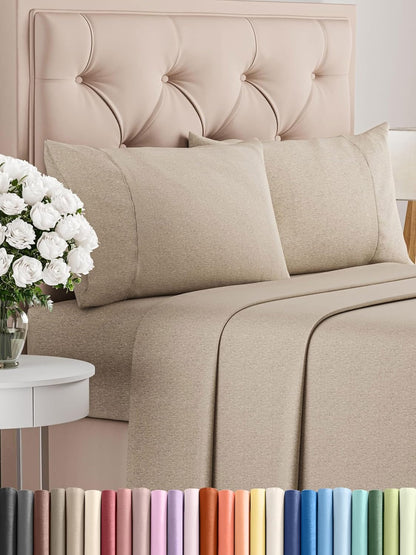 Premium Full Size 4-Piece Sheet Set – Ultra-Soft, Cooling & Wrinkle-Free Bedding with Deep Pockets