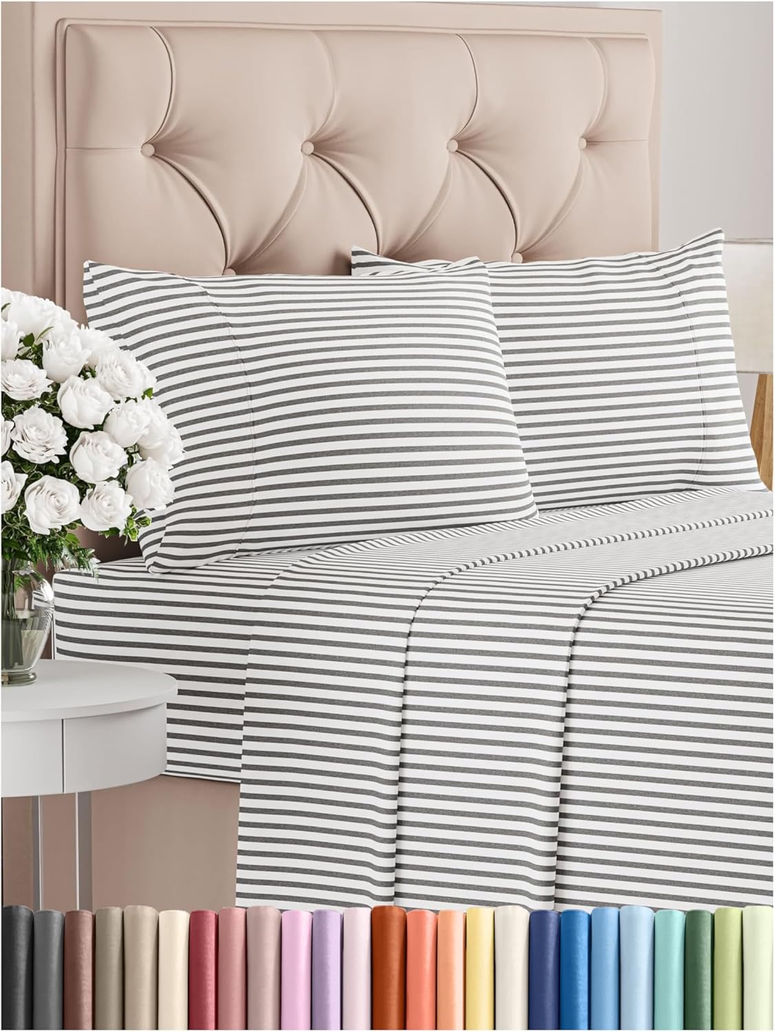 Premium Full Size 4-Piece Sheet Set – Ultra-Soft, Cooling & Wrinkle-Free Bedding with Deep Pockets