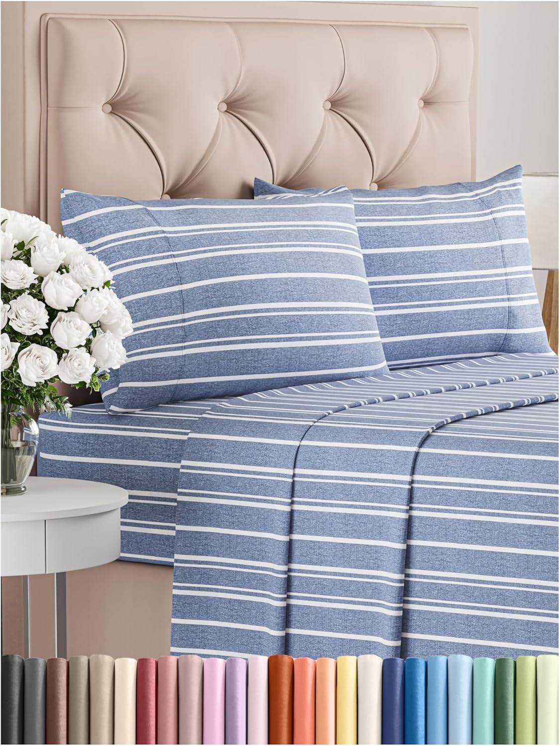 Premium Full Size 4-Piece Sheet Set – Ultra-Soft, Cooling & Wrinkle-Free Bedding with Deep Pockets