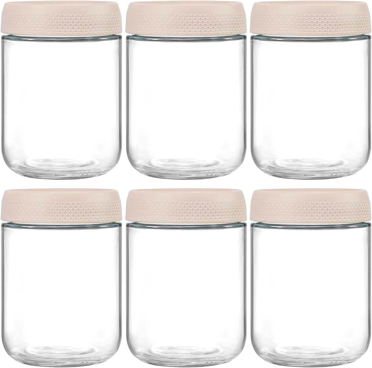 Glass Oats Containers – 16oz, 6 Pack