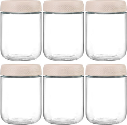 Glass Oats Containers – 16oz, 6 Pack