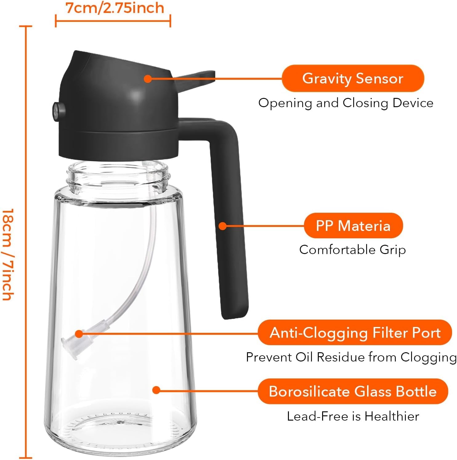 16oz Glass Olive Oil Sprayer & Dispenser